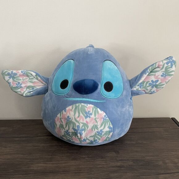 Original Squishmallow Disney Stitch 10'' Plush Hawaiian Flower Belly Ears No Tag - Picture 1 of 6